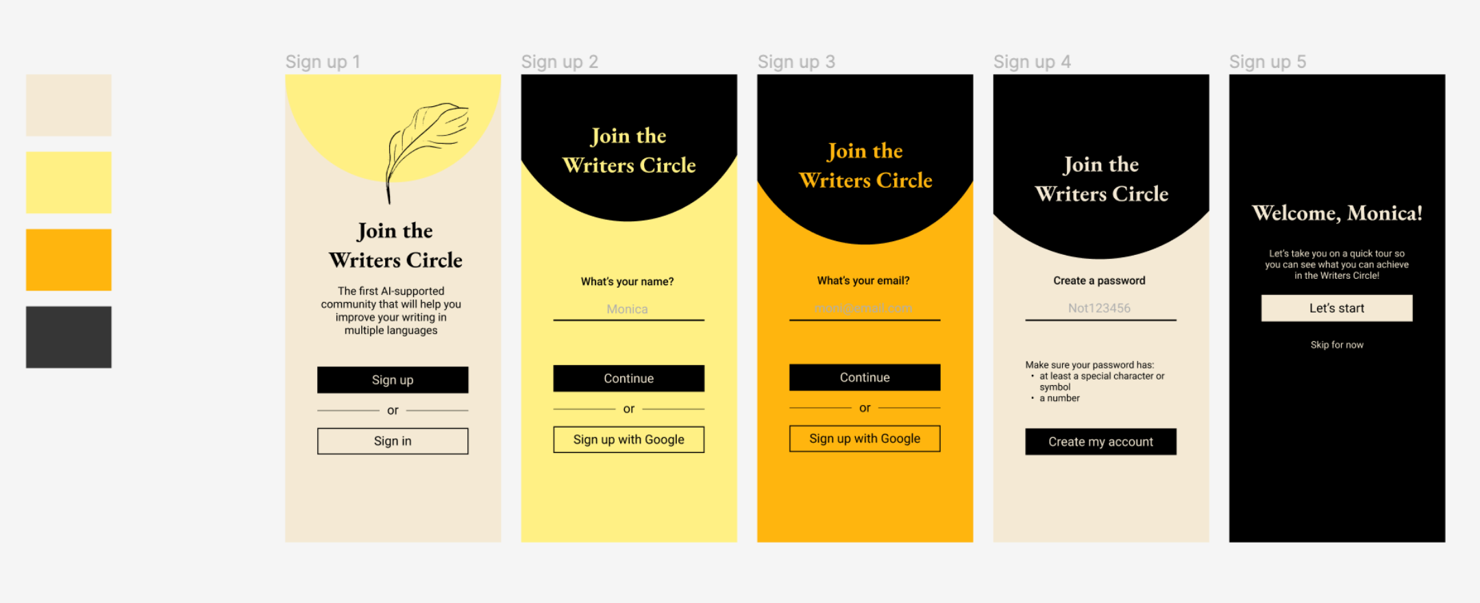 Daily UI Design challenge - sign up screens